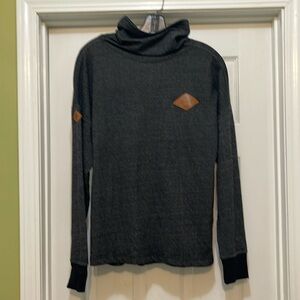 Ski the East - charcoal gray turtleneck jersey - size S